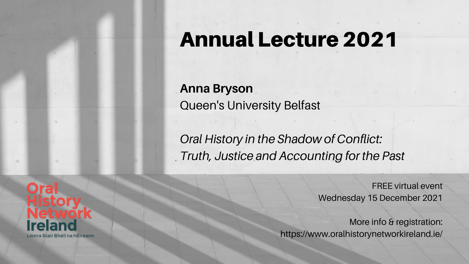 Annual Lecture 2021: Anna Bryson