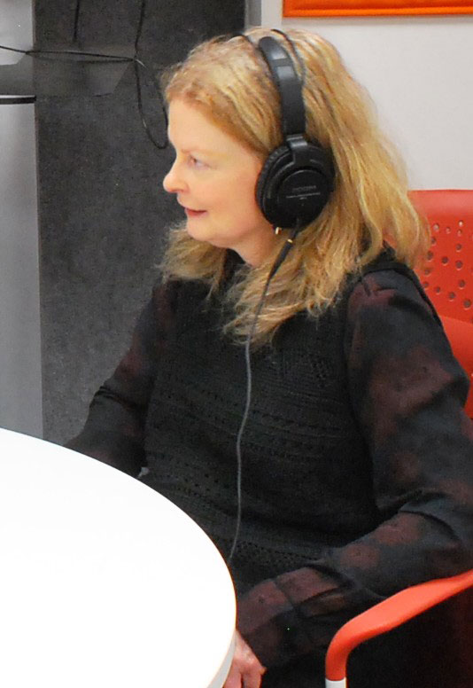 A woman interviewing